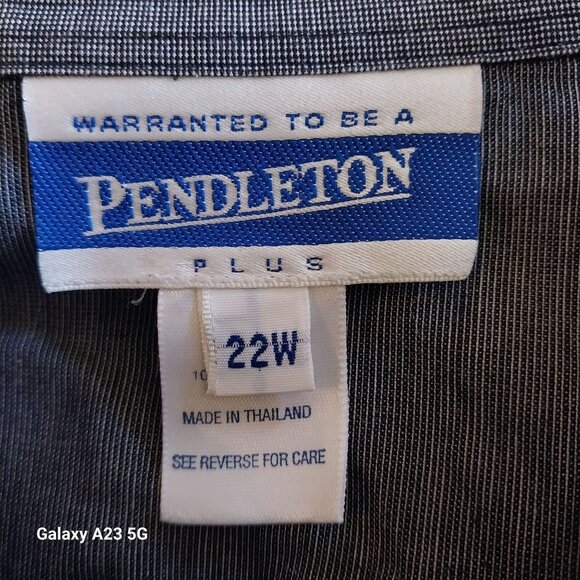 Pendleton Vintage Plus Womens 22W Button-Up Shirt Gray & White 100% Cotton - Picture 3 of 6